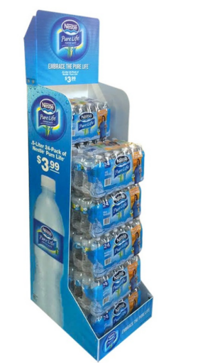 cardboard counter display for Mineral Water