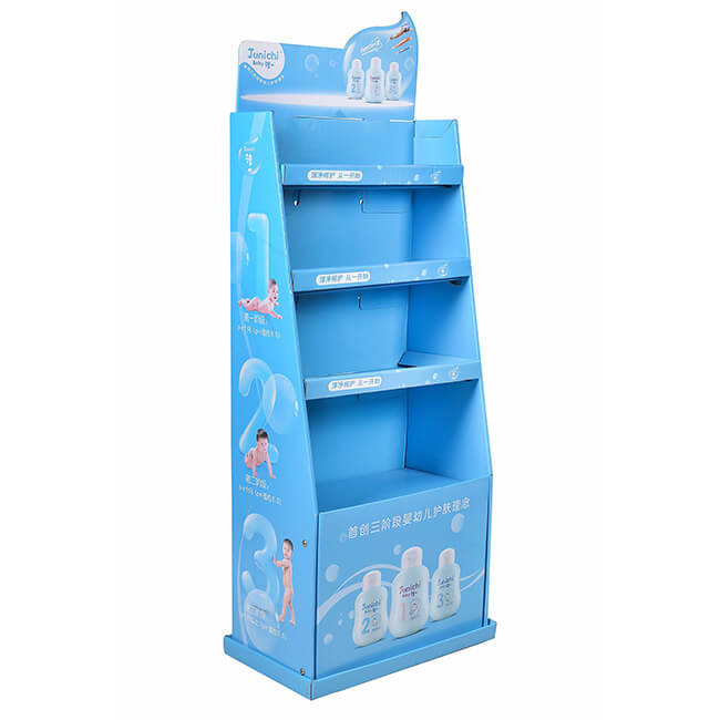 Pop Cardboard Floor Display Stand For Baby Skin Care Cream Is 001 Topwon