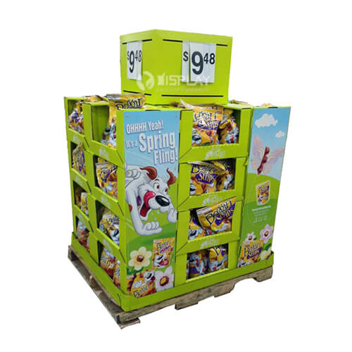 pet store cardboard bin display