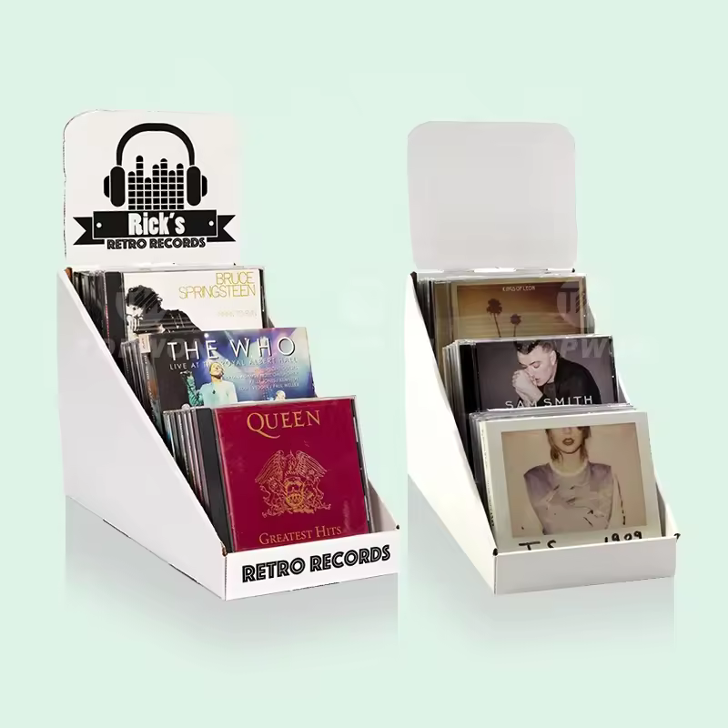 small 3 tier cardboard counter display for CD