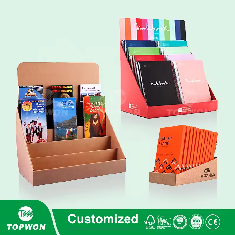 small 3 tier cardboard counter display for book