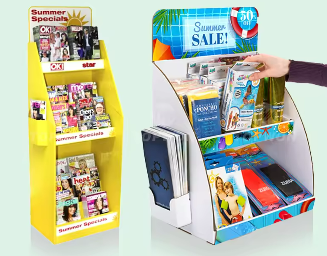 cardboard book display counter