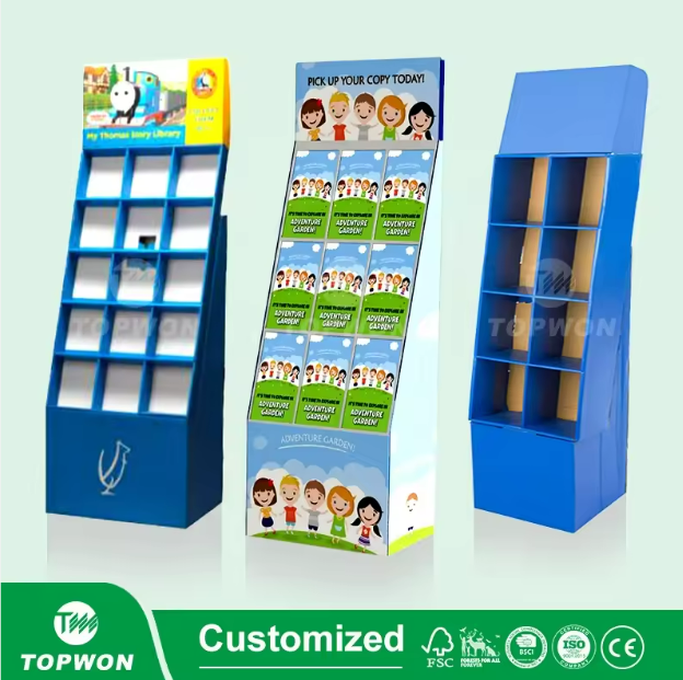 cardboard book floor display stand