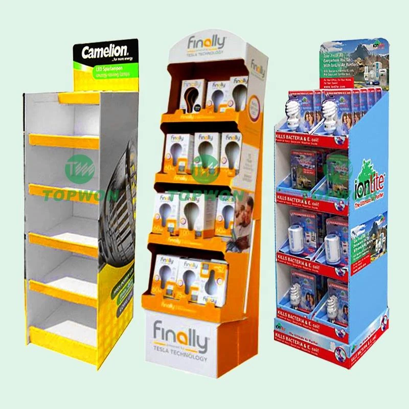 Paper display stand for lighting fixtures
