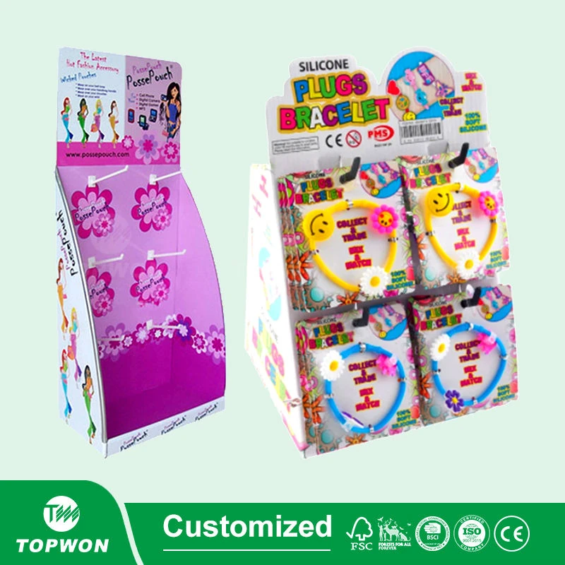 Countertop display rack with hooks