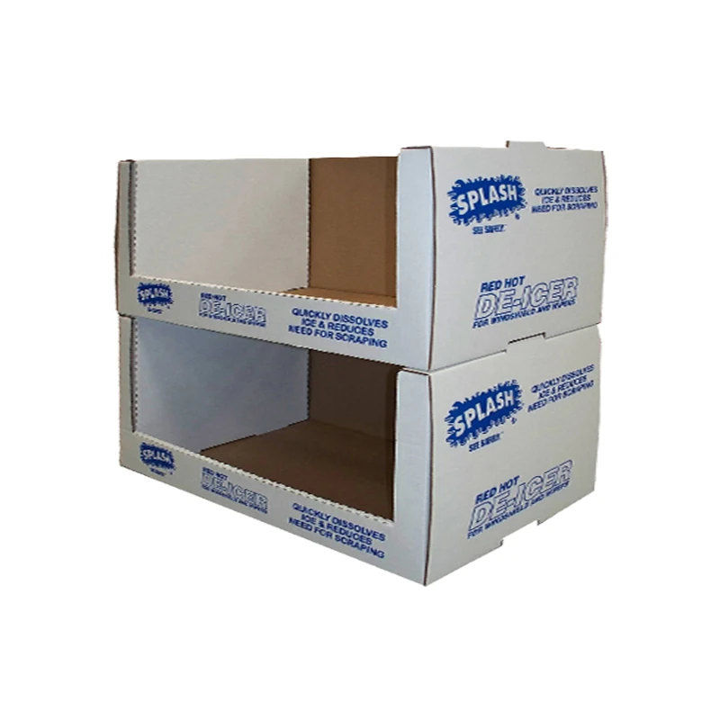 2-Tier Cardboard PDQ Countertop Display Rack