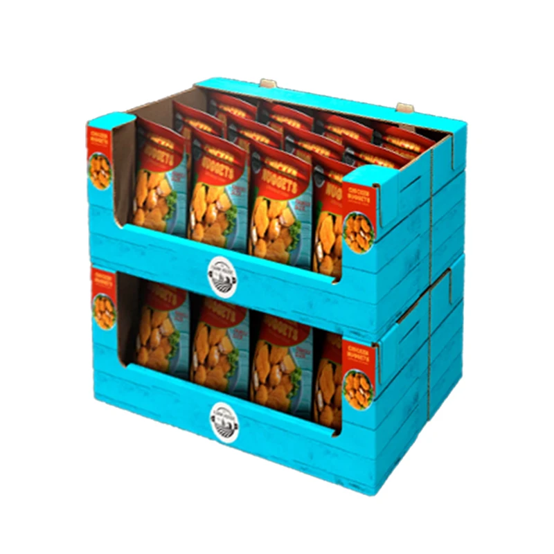 2-Tier Cardboard PDQ Countertop Display Rack