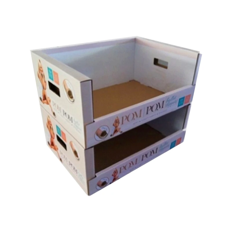 2-Tier Cardboard PDQ Countertop Display Rack